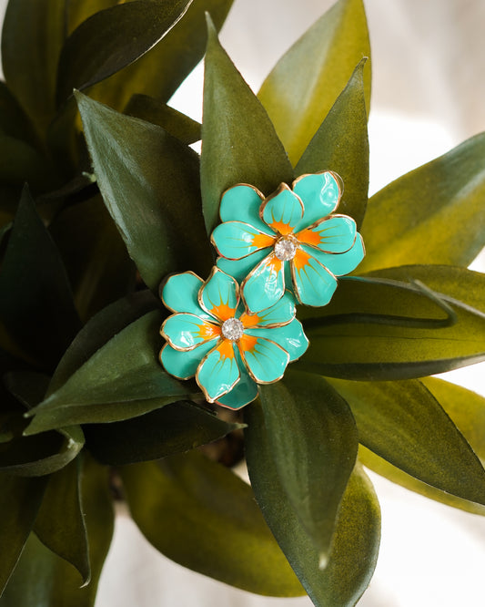 🌺 Turquoise Island Bloom Earrings
