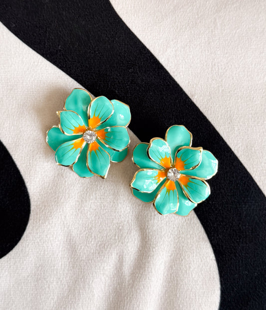 🌺 Turquoise Island Bloom Earrings